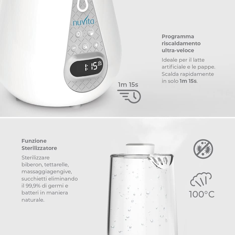 NUVITA 4-in-1 Flaschenwärmer Sterilisator Auftauer