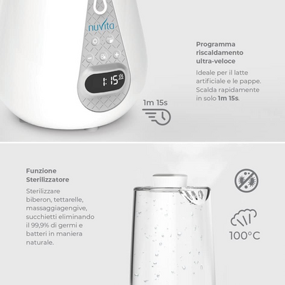 NUVITA 4-in-1 Flaschenwärmer Sterilisator Auftauer