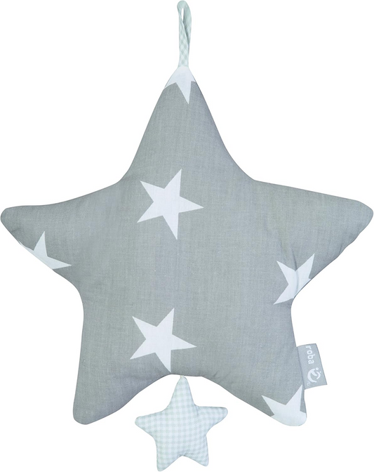 ROBA Little Stars jucărie suspendată cu cutie muzicală pentru cărucior și pătuț, 27 x 27 cm