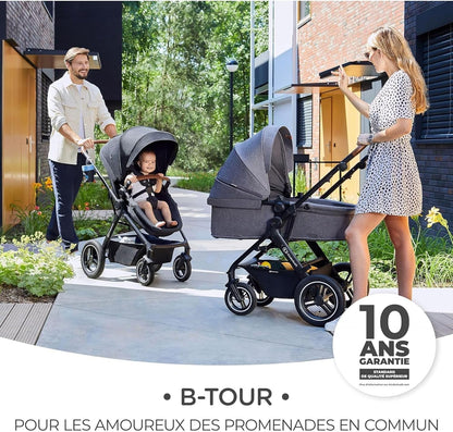 KINDERKRAFT B-TOUR 3-in-1 Multifunktionskinderwagen bis 22kg + Babyschale MINK PRO