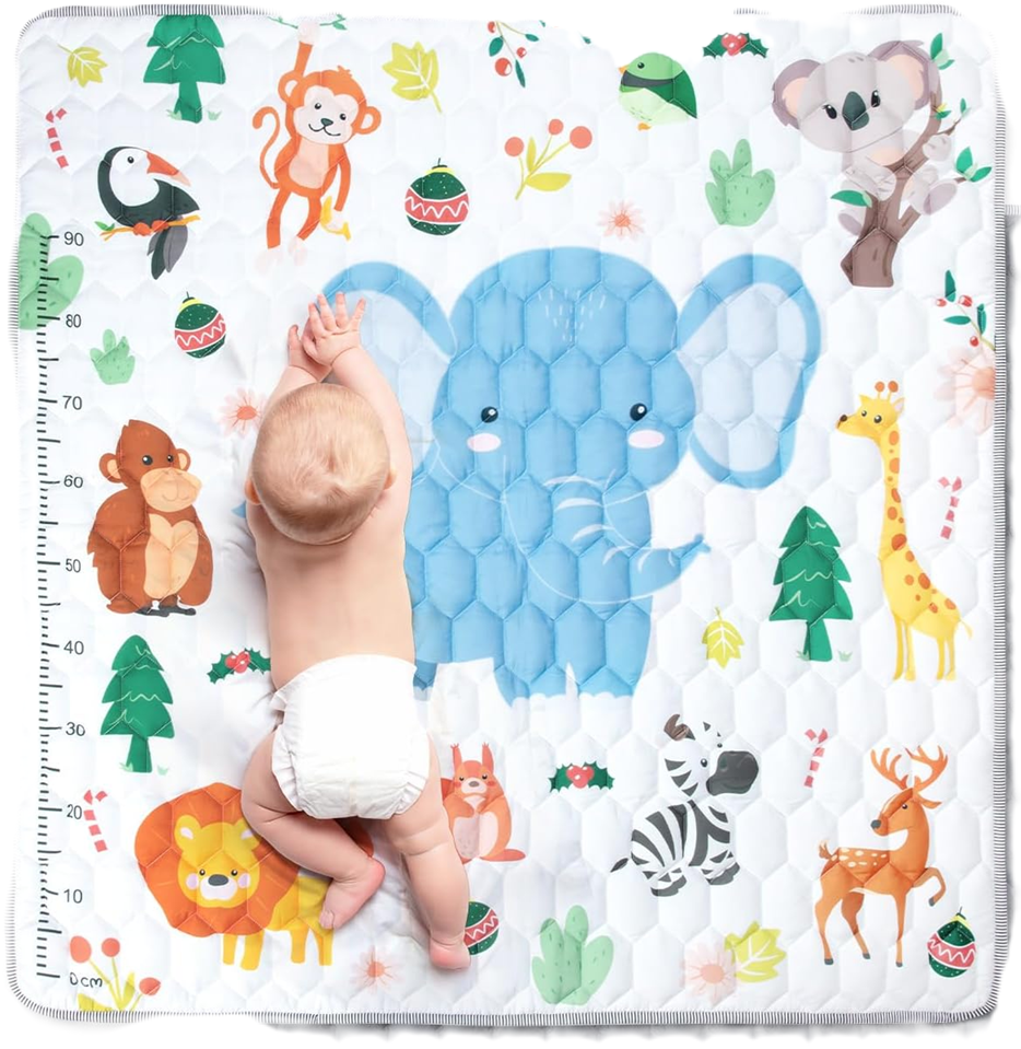 FUNSLAND Baby-Spielmatte mit Wachstumstabelle 127x127cm