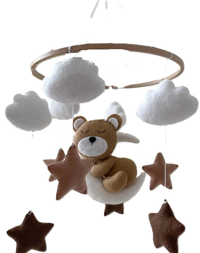 SWECOMZE Babybett-Mobile Holz Stoff BOHO