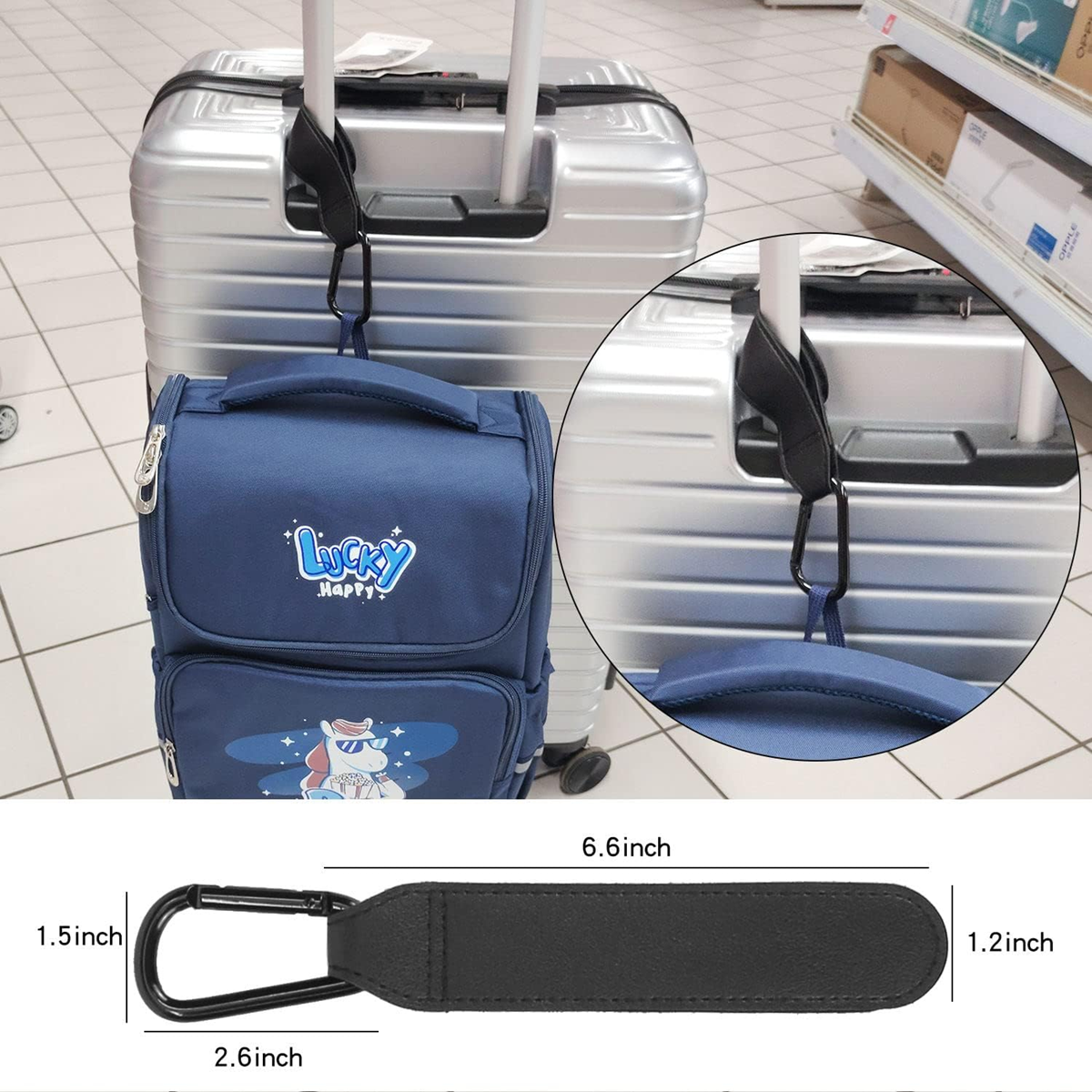 HAKEN Halterungen zur Befestigung einer Tasche am Kinderwagenrahmen 2 Stück KARABINER