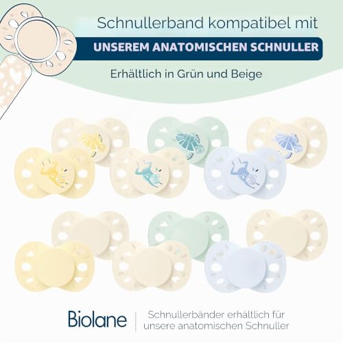 Biolane Baumwoll-Schnullerclip mit Anhänger