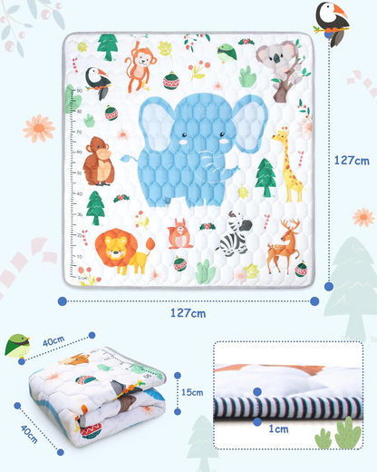 FUNSLAND Spielmatte für Babys mit Größenmessung 127x127cm