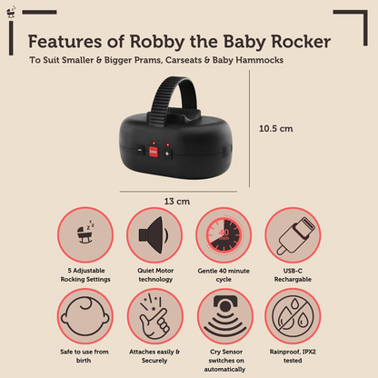 ZAZU Babywippe Schaukel für Kinderwagen Schlaflied Cry Sensor