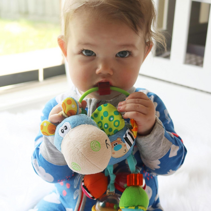 PLAYGRO Clip Clop Sensorik-Spielzeug mit Rassel, Spiegel, Greifring