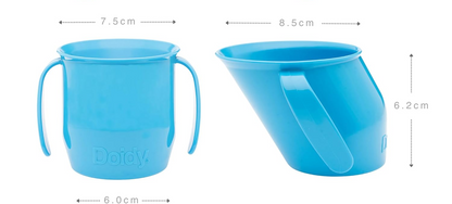 DOIDY Trainingsbecher Tasse mit Griffen zum Trinkenlernen vom Becherrand 200 ml 3 m+