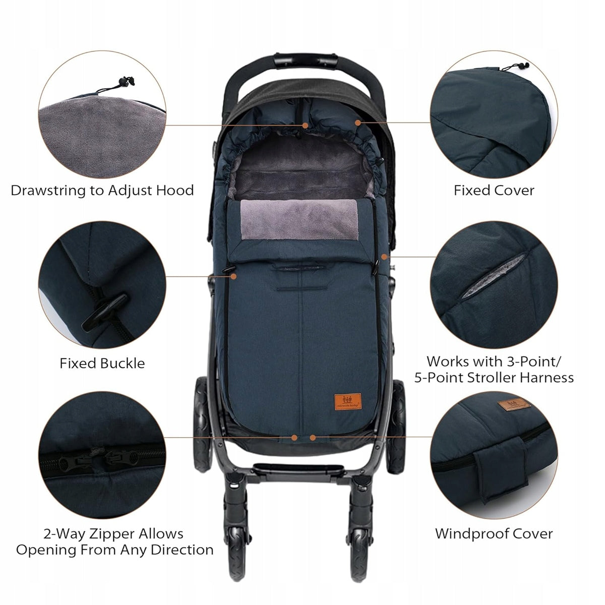 MIRACLE BABY Fußsack für Kinderwagen universell