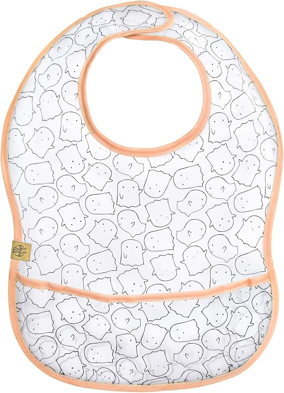LASSIG Lätzchen aus Kunststoff mit Klettverschluss und Tasche 6-24 Monate