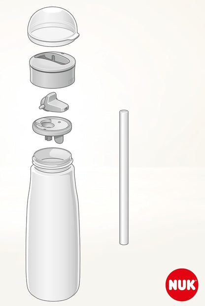 NUK Mini-Me Flip Strohhalmflasche mit Klappverschluss 450 ml 12m+