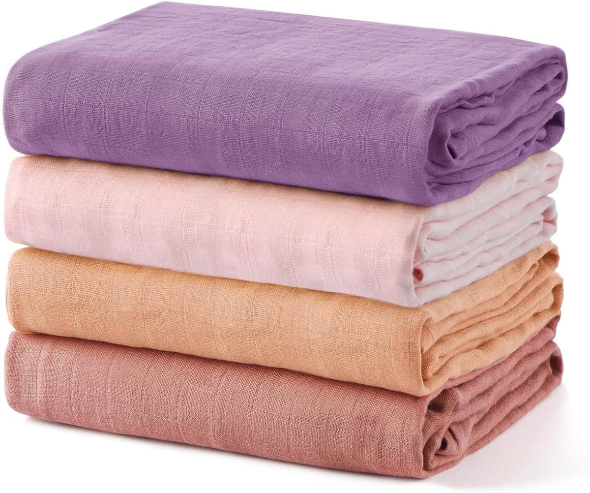 MOMCOZY Musselin-Pucksäcke x4 Bambus Baumwolle 120x120