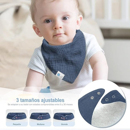 LULU MOON Bandana-Lätzchen mit Druckknöpfen 0-36 Monate x5