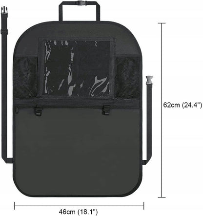 URAQT organizer samochodowy na fotel ochraniacz 46x62 cm 2 sztuki, czarny organizer z kieszeniami