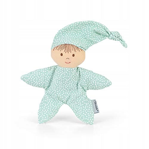 STERNTALER materiałowa lalka z grzechotką 16cm "N miękka lalka Heiko w zielonym ubranku i czapce, dla dzieci 0+