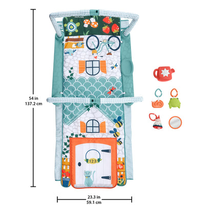FISHER-PRICE 3-in-1 Spieldecke Lernspielzeug Entdeckerhaus