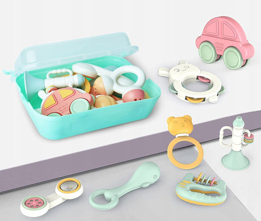 TOYABI Baby Rattles Rassel-Set, 10-teilig + Aufbewahrungsbox – Produktfoto 2