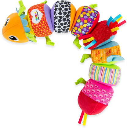 LAMAZE Mix & Match Raupe sensorisch mit Rassel 8-teilig Klettverschluss 44 cm
