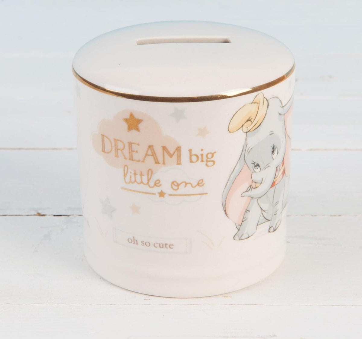 WIDDOP & Co Disney Sparschwein Dumbo Elefant, Keramik, 8,5 x 8,5 cm