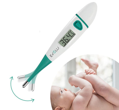 EVOLU DMT-4318 Digitalthermometer mit flexibler Spitze + Etui, 10 Sekunden