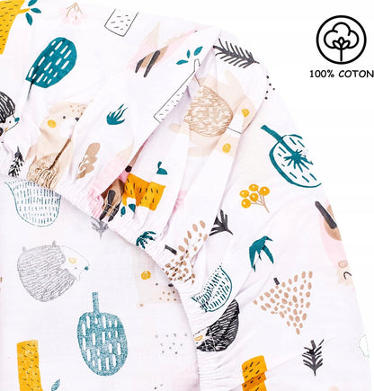 LOVELY HIPPO prześcieradło z gumką x2 + mata wodoodporna Next2Me 83X50