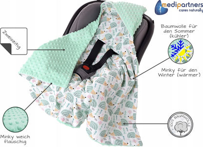MEDIPARTNERS Fußsack / Decke MINKY für Babyschalen