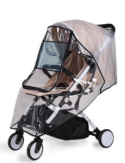 BEMECE Regenschutzfolie für Kinderwagen, universell, mit Fenster