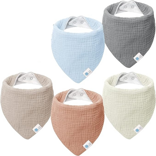 LULU MOON Bandana-Lätzchen mit Druckknöpfen 0-36 Monate x5