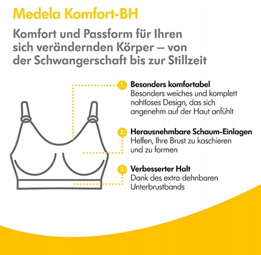 MEDELA COMFORT nursing bra + S breast pads