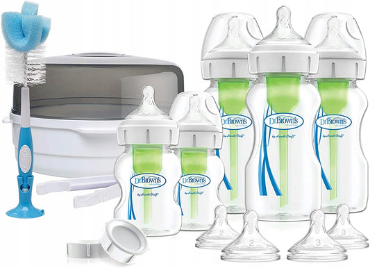 DR. BROWN'S set de inicio esterilizador para microondas con biberones y accesorios