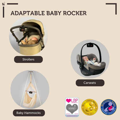 ZAZU Babywippe Schaukel für Kinderwagen Schlaflied Cry Sensor