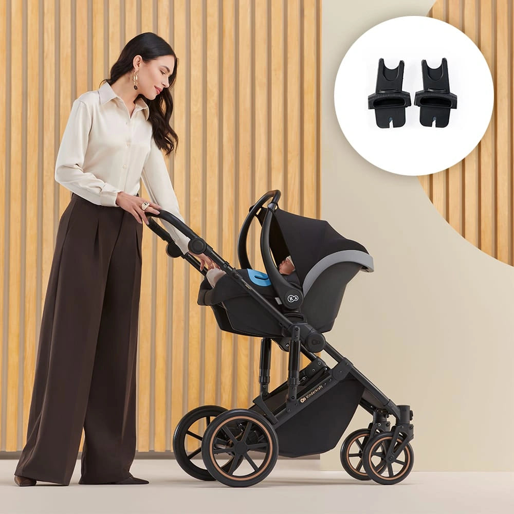 KINDERKRAFT PRIME2 PRO 3-in-1 Multifunktionskinderwagen bis 22kg + Babyschale MINK PRO
