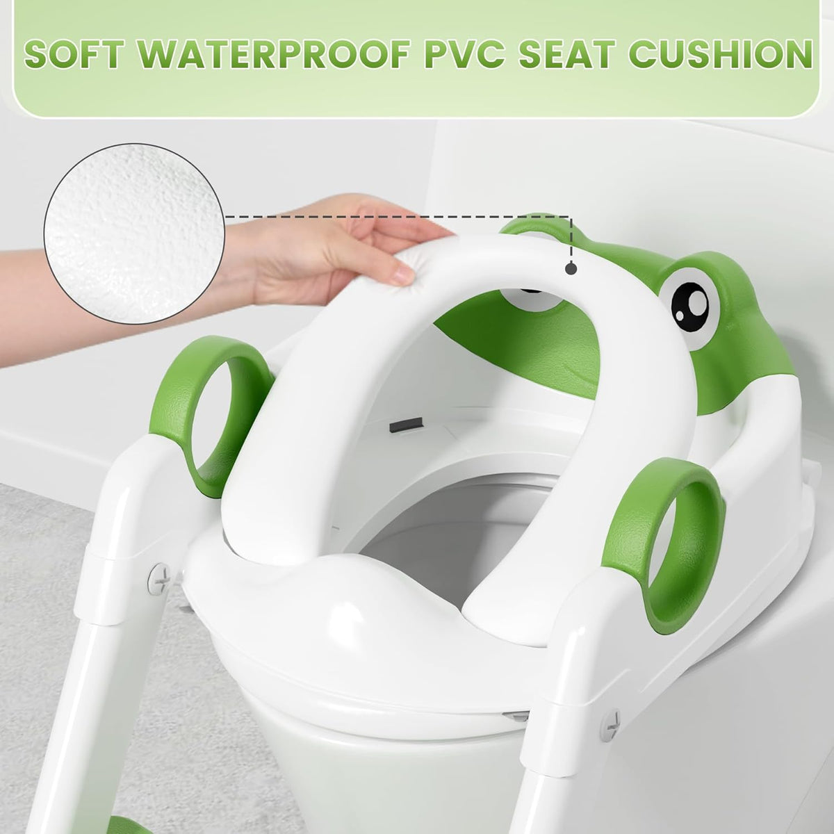 COOSEYA WC-Sitz mit integrierter Leiter 2-in-1 Frosch