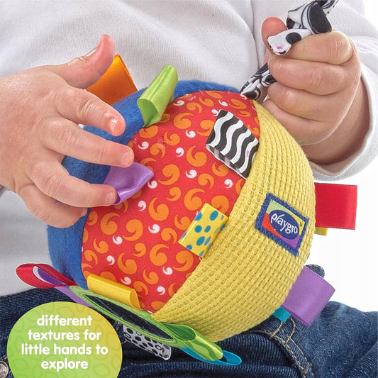 PLAYGRO Loopy Loops pelota sensorial de peluche con espejo y sonajero