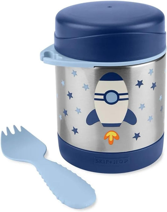 SKIP HOP Edelstahl-Thermosflasche 325 ml + Löffel WELTRAUMRAKETE – Produktbild 2