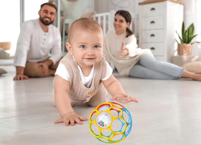 KIKUO Classic Ball Greifball-Beißring mit Rasseln, 11,5 cm