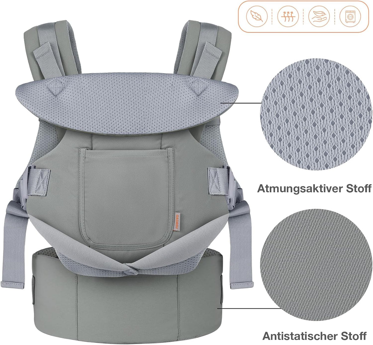 GAGAKU Babytrage 4-in-1 4-36m maximal 15kg