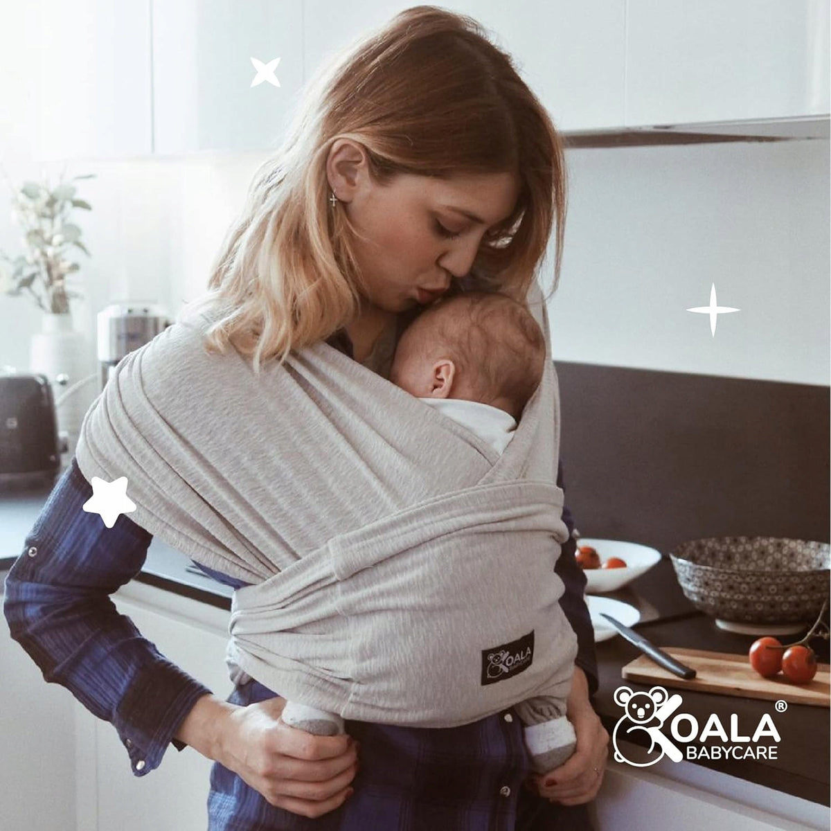 KOALA BABYCARE chusta do noszenia dziecka 2w1, różowa chusta/nosidełko dla noworodka 0m+, do 10 kg