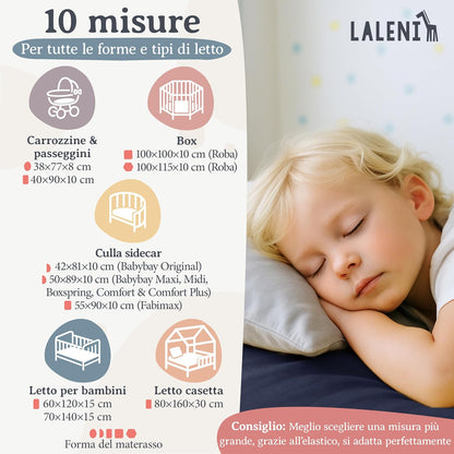 LALENI Spannbettlaken für Babybetten 100x115 cm