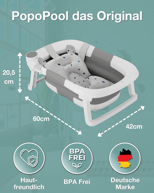 Lunora PopoPool faltbare Babybadewanne mit Kissen