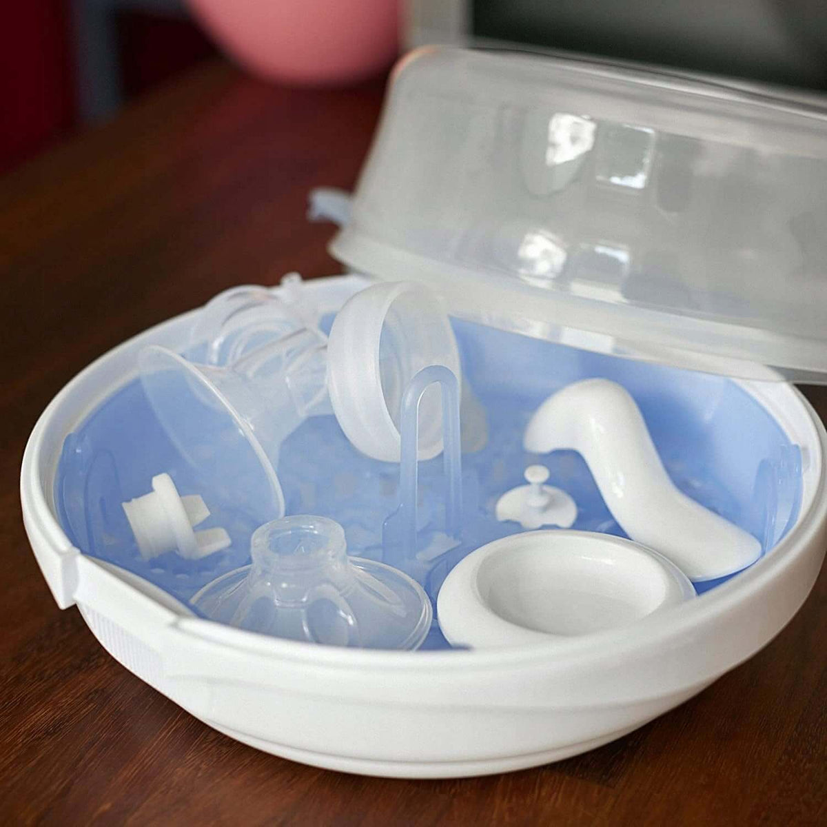 PHILIPS AVENT sterylizator mikrofalowy SCF281/02, biały, z akcesoriami do butelek dla niemowląt