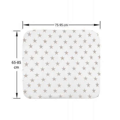LILLY&BEN pokrowiec na przewijak frotte 50x70 x2, pokrowiec w gwiazdki 75-95 cm x 65-85 cm