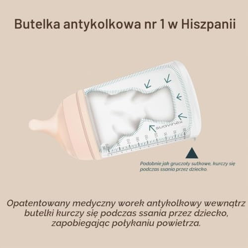 Suavinex Zero Zero Anti-Kolik-Flasche 270 ml 3m+ mittlerer Durchfluss (M)