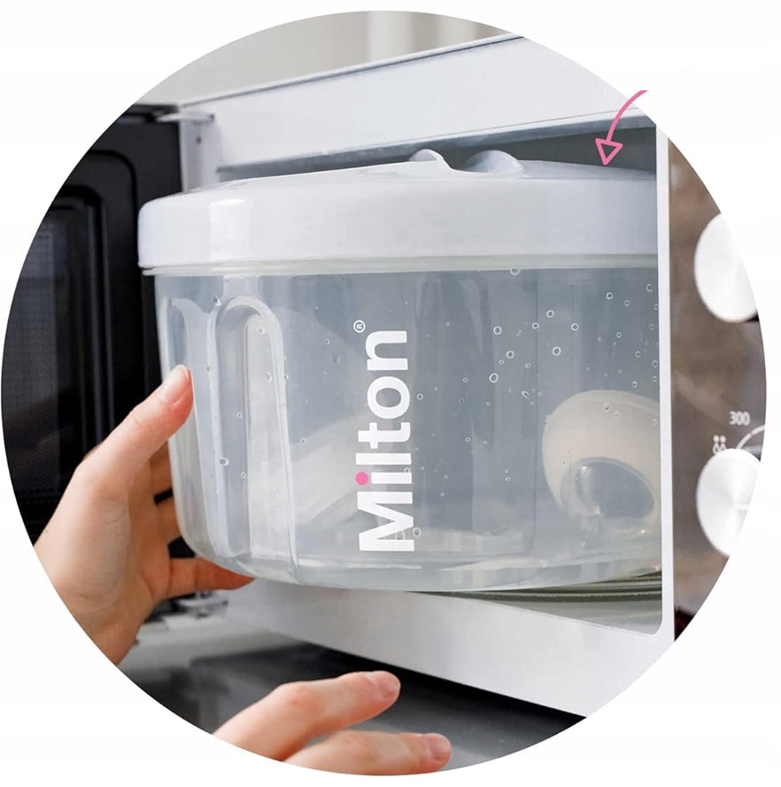 MILTON Kombi Sterilisator Mikrowelle 2-6 Minuten und Kaltwasser 15 Minuten
