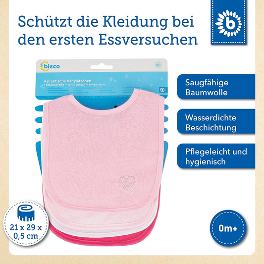 BIECO wasserdichte Lätzchen x4 0–3 Monate – Produktfoto 2