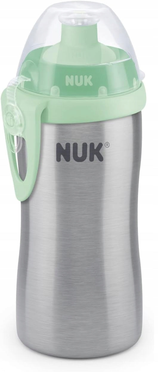 NUK Junior Cup BUTELKA STAL NIERDZEWNA ustnik push-pull 215 ml, zielona, 18 m+
