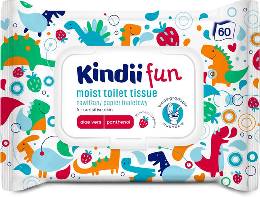 KINDII Fun hârtie igienică umedă lavabilă x60