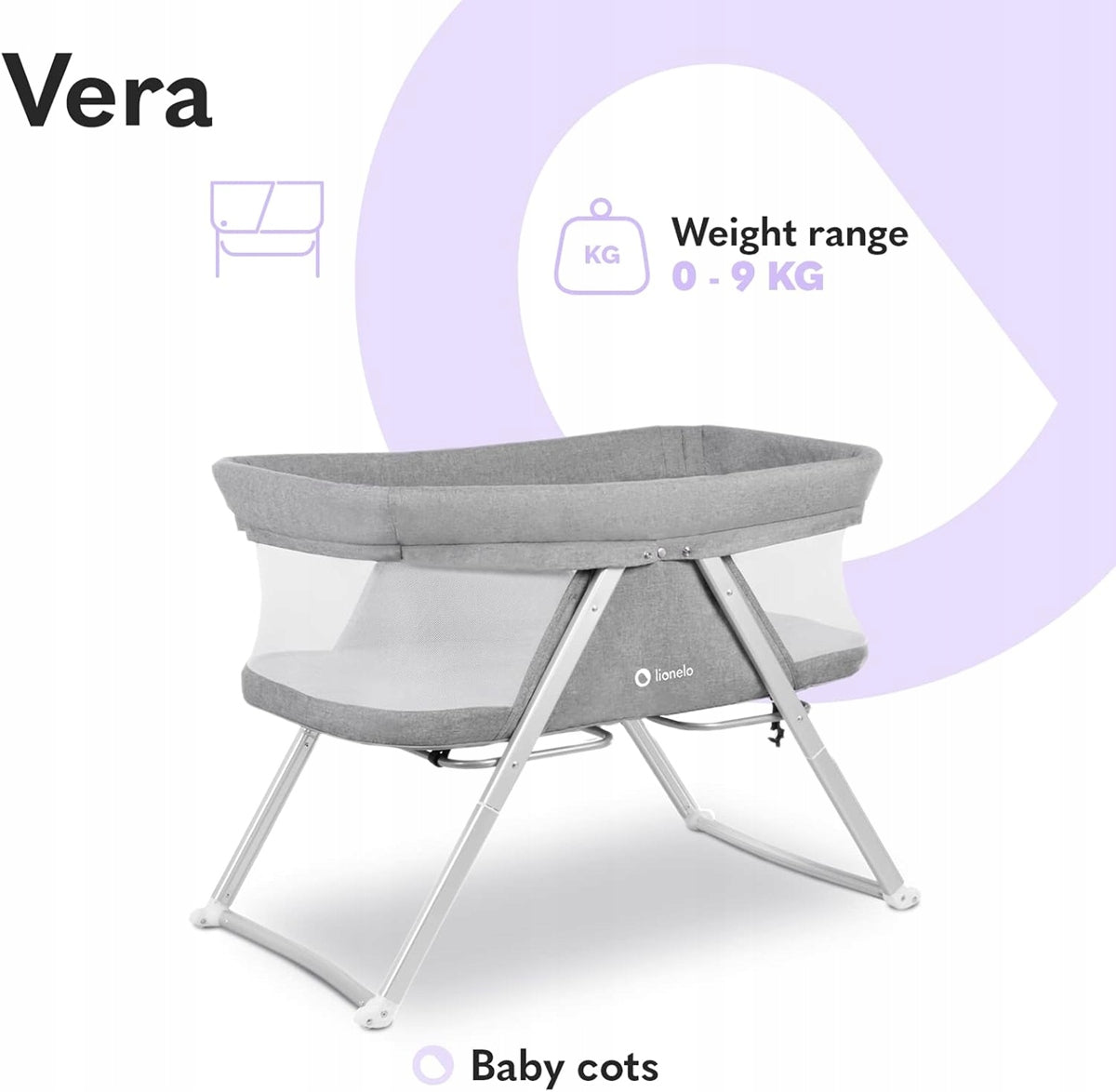 LIONELO VERA 3-in-1 Reisebett klappbar bis 9 kg