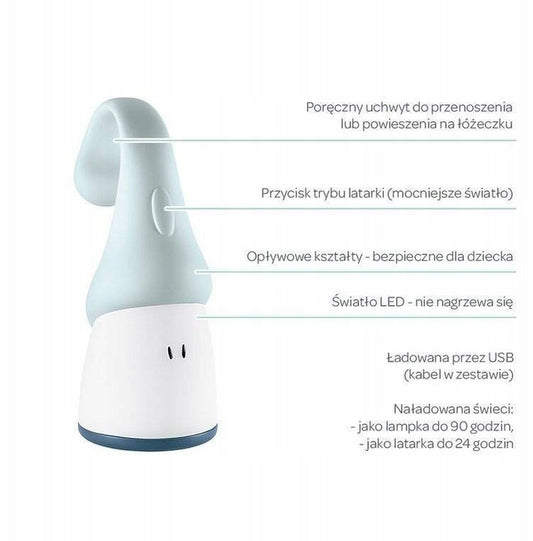 BEABA Pixie 2w1 latarka przenośna lampka nocna LED