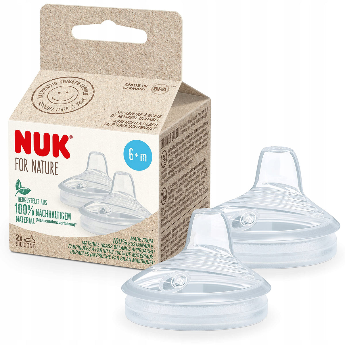 NUK for Nature Silikon-Trinktülle Becher 6 Monate+